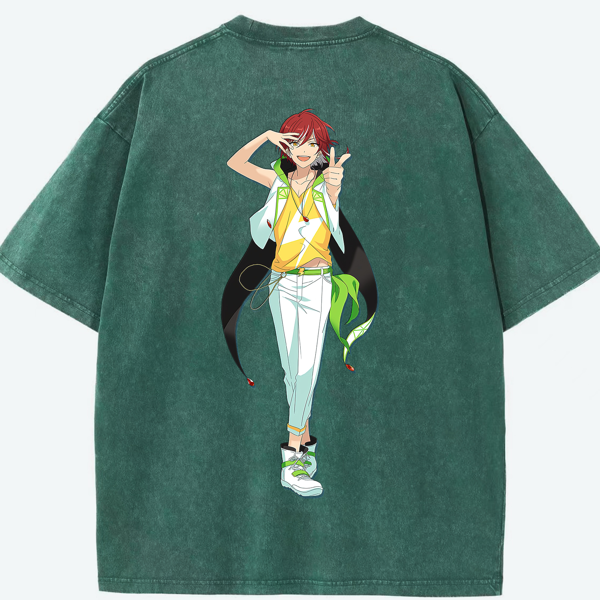 （画像用） あんさんぶるスターズ! Ensemble Stars 綿100% ヴィンテージ風 半袖Tシャツ（背面プリント）